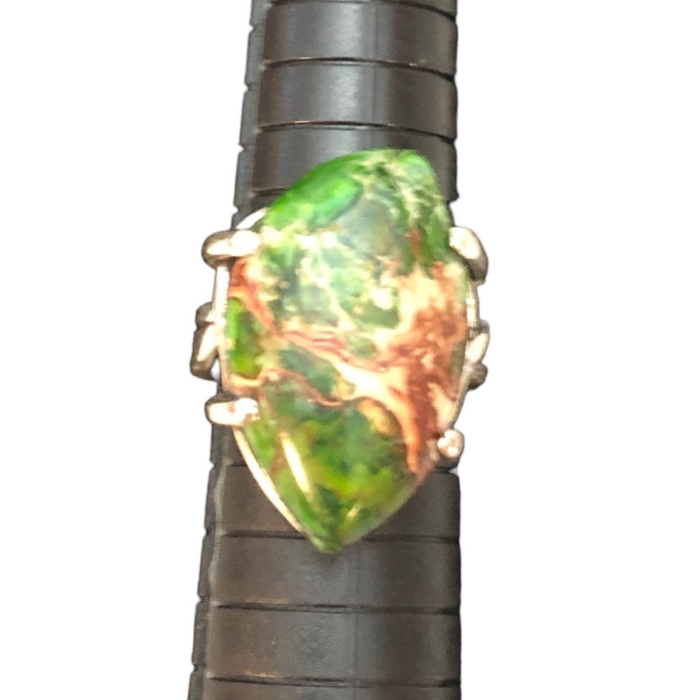 Sz 8 Jasper Sterling Silver Ring